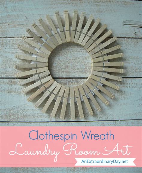 Handpainted, maps, wall decor, framed art Clothespin Wreath Tutorial :: Laundry Room Art | An ...