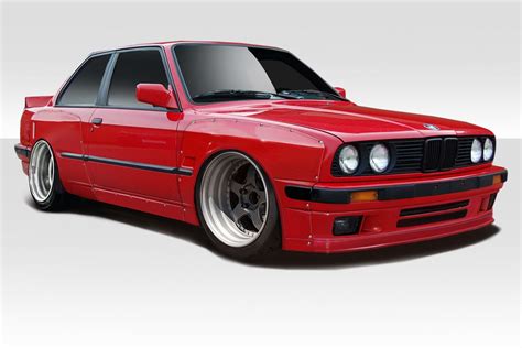 Look at the back fenders, they do not have any fitting rear bumpers. 1984-1991 BMW 3 Series E30 Body Kits | Duraflex Body Kits