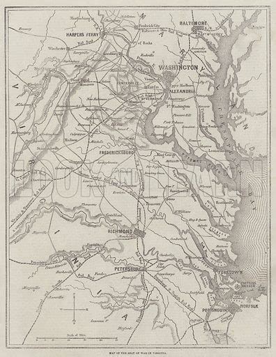 Map Of The Seat Of War In Virginia Stock Image Look And Learn