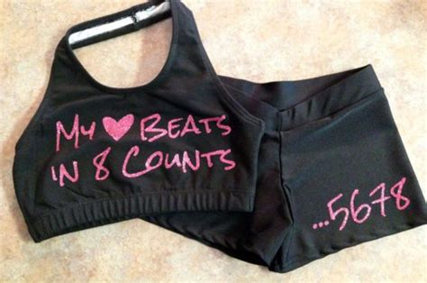 custom glitter my heart beats in 8 counts cheer set halter sports bra and hot shorts