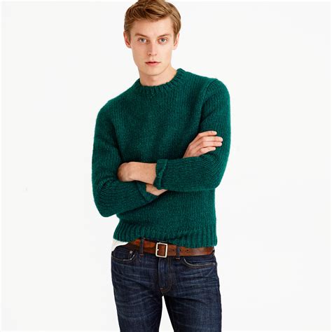 Jcrew Italian Wool Crewneck Sweater In Green For Men Lyst