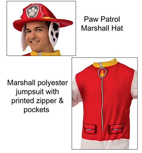Rubies Adult Paw Patrol Marshall Jumpsuit Adult Sized Costumes As