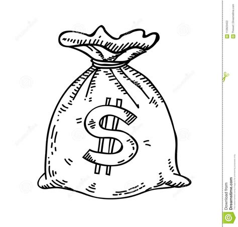 It can be shown in a variety of ways such. Money bag hand drawn stock vector. Illustration of drawing - 112623453