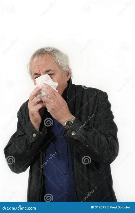 Senior Having The Flu Stock Image Image Of Emotion Sneezing 317095