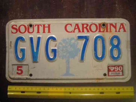 Rare Type South Carolina Licence Plate Manufacturer