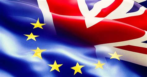 Brexit Half European Union And United Kingdom England Flag Stock