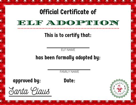 All products are passed ce from certification 2010. Elf on the Shelf Adoption Certificate Printable for the ...
