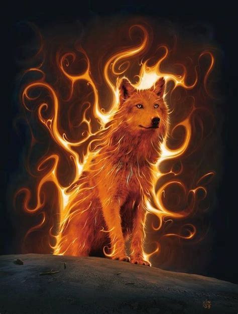 Flame Wolf Fire Wolf Fire Wolves Fire Fox Fantasy Wolf Fantasy Art