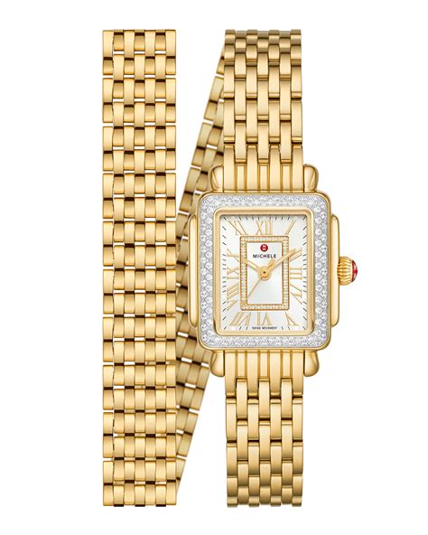 Michele Deco Mini 18k Gold Diamond Watch Neiman Marcus