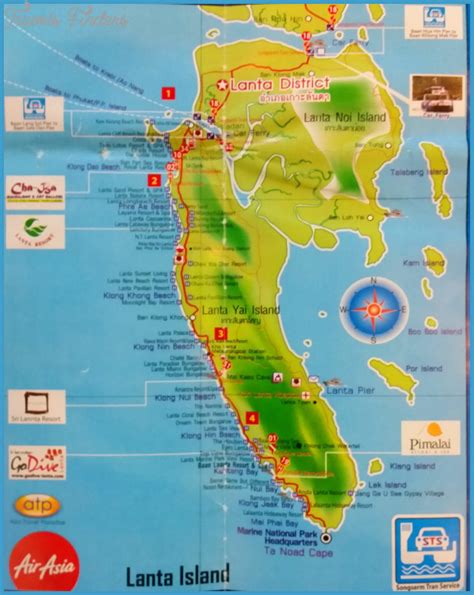 Map Of Koh Lanta Yai Travelsfinderscom