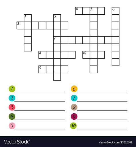 Crossword Puzzle Template Isolated On White Vector Image