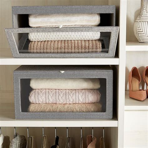 Put Some Cute See Through Containers On The Clothing Rack Shelving Or