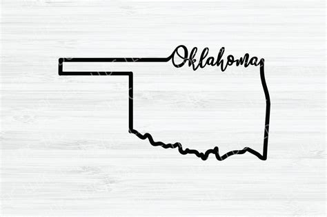 Oklahoma Outline Svg Oklahoma Cursive Vector File Oklahoma Etsy Sweden