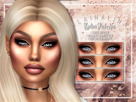 Sims 4 Cc Custom Content Makeup Dramatic Winged Eye Liner The Sims 4