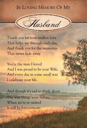 In Loving Memory Husband Quotes Quotesgram