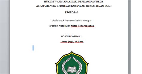 Contoh project proposal pembangunan ruang kelas baru dan ruang perlengkapan lainnya sekolah menengah pertama islam terpadu nama sekolah yayasan nama yayasan alamat yayasan telpon telp yayasan kota, tanggal bulan. Contoh Proposal Skripsi HUKUM WARIS ANAK DARI PERKAWINAN ...