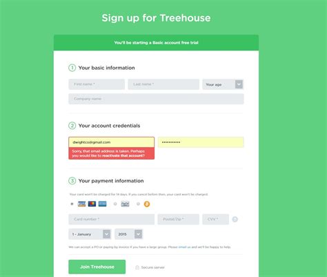 Welcome to Treehouse! | Learn web design, Web design, Signup