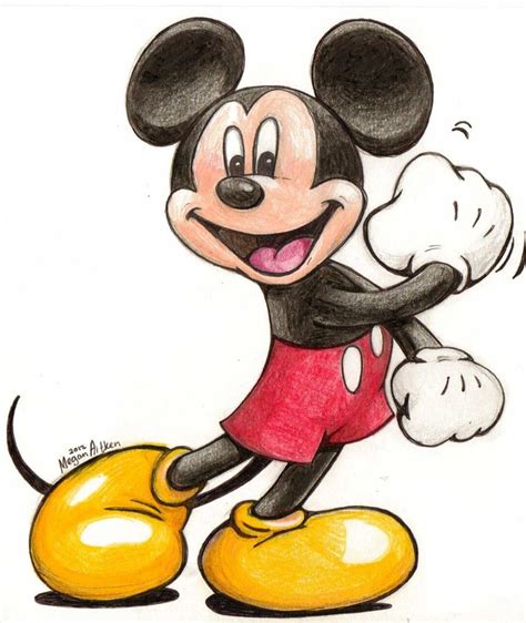 Sketch Bold Color Mickey Mouse Drawings Mouse Drawing Mickey