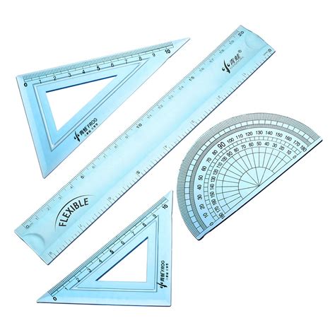 Math Set Flexible Rulers With Protractor Triangle Rulers 20cm 8 Inch
