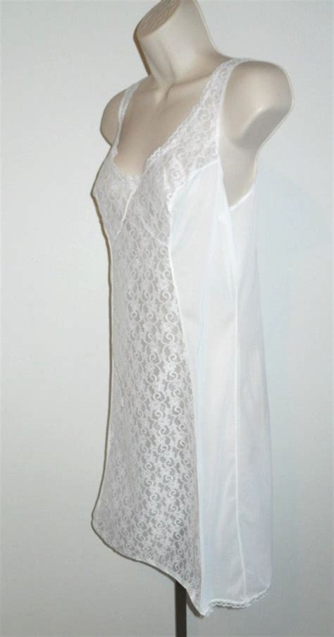 Vintage Bridal White Slip 1970s Slip Lavish Lace Gem