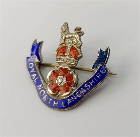 Loyal North Lancashire Silver Enamel Sweetheart Pin Badge Sally Antiques