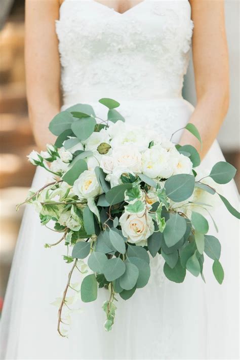 Bouquets Photos White Rose And Eucalyptus Bridal Bouquet Inside Weddings