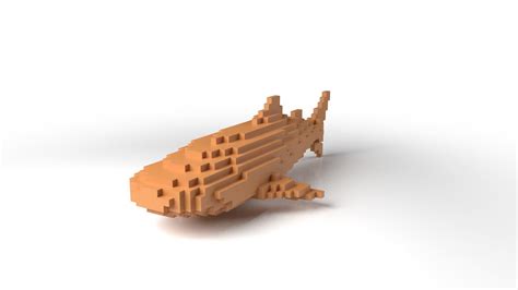 3d Model Whaleshark Minecraft Voxel Vr Ar Low Poly Cgtrader