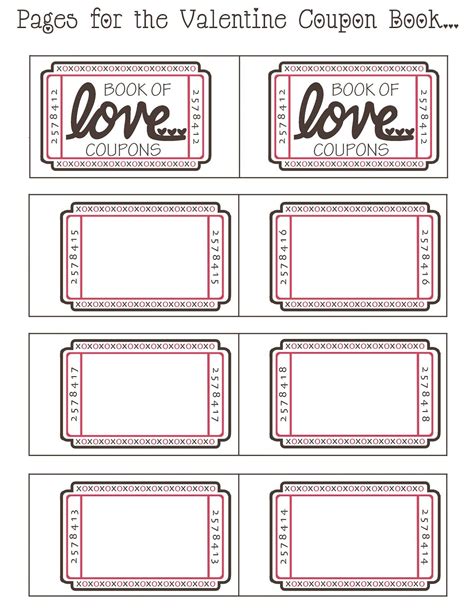 Blank Love Coupons Template
