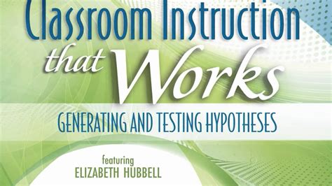Mcrel Classroom Instruction That Works 2nd Ed Generating And