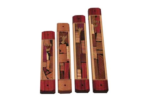 Mosaic Wide Mezuzah Case Wooden Mezuzah Case Judaica T Jewish