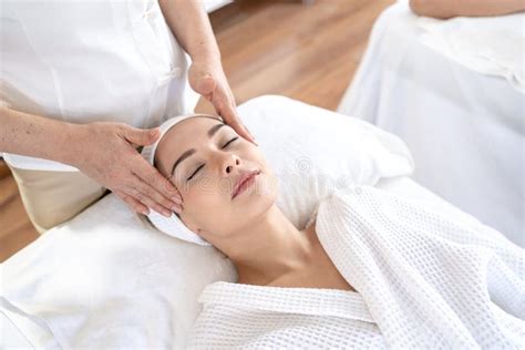 Woman Relaxes In The Spa Body Massage Treatment Stock Image Image Of