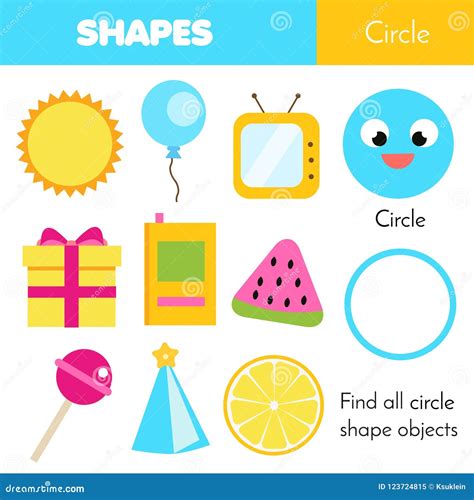 Educational Children Game Learning Geometric Shapes Circle Stock