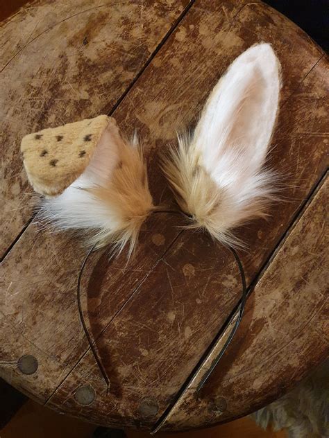 Bunny Ears Light Brown Spotted Faux Fur Bunny Ears Headband Etsy