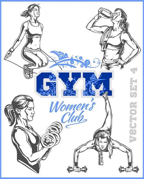 Women S Fitness Vector Illustration Stock Vector Illustration Of