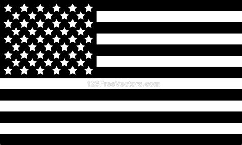 American Flag Vector Black And White At Collection Of