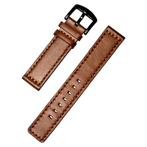 Break Brown Genuine Leather Watch Strap For Men Women 20mm Genuine