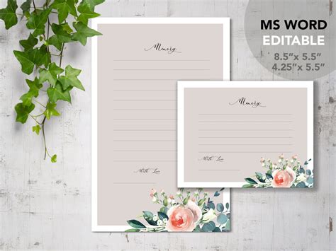 Rose Garden Printable Funeral Share Memory Cards Template Editable