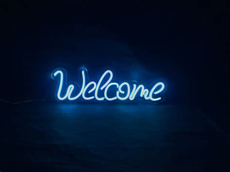 Welcome Led Neon Sign Etsy