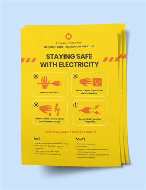 Electrical Safety Poster Template In Indesign Word Psd Pages