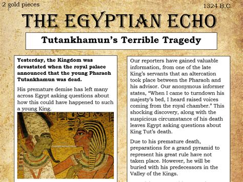 Ancient Egypt Tutankhamuns Tomb A Newspaper Article Teaching