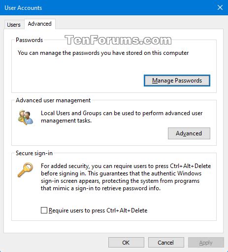 Add Advanced User Accounts To Control Panel In Windows 7 8 And 10