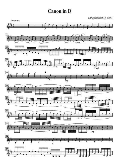 Partitura Pachelbel Canon In D Violin I Ii Iii