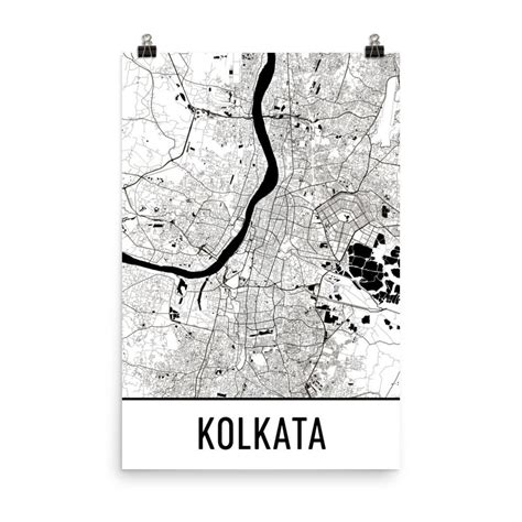 Kolkata Map Kolkata Art Kolkata Print Kolkata India Poster Etsy
