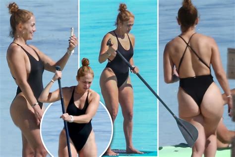 Jlo 51 Shows Off Her Famous Butt In A Thong Swimsuit As She Paddleboards Flipboard