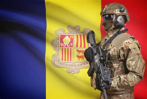 Andorran Flag With Armed Soldiers Stock Photo Free Download