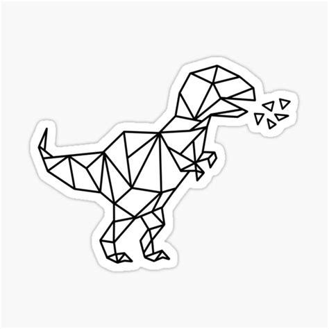 Geometric Dinosaur Sticker For Sale By The Fancy Space Redbubble