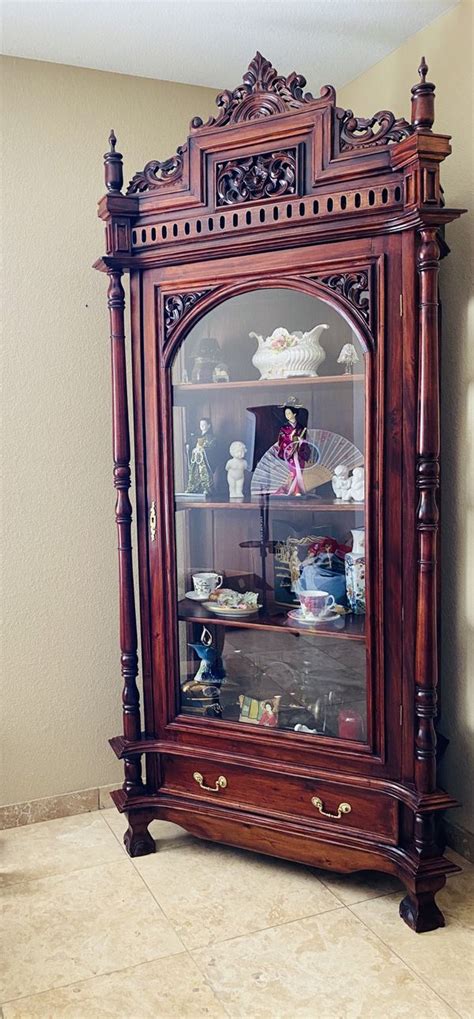 Size of the china cabinet is: Antique Looking Curio Cabinet for Sale in Chandler, AZ ...