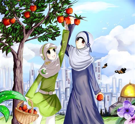 Kumpulan gambar sketsa anime couple aliransket. anime manga hijab art | Kartun, Gambar, Seni
