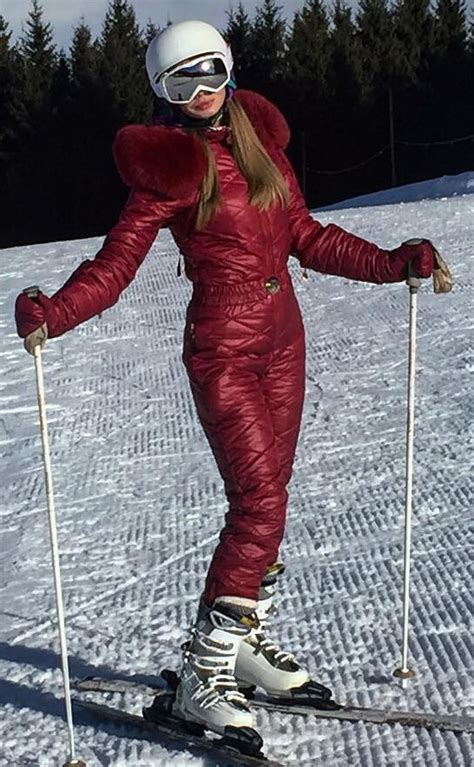Red Womens Ski Outfits Skiing Outfit Winter Suit