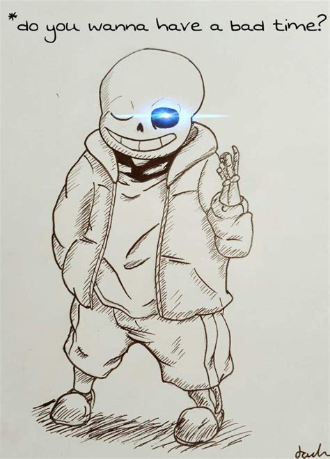 Bad Time Sans Drawing Paper Undertale Amino